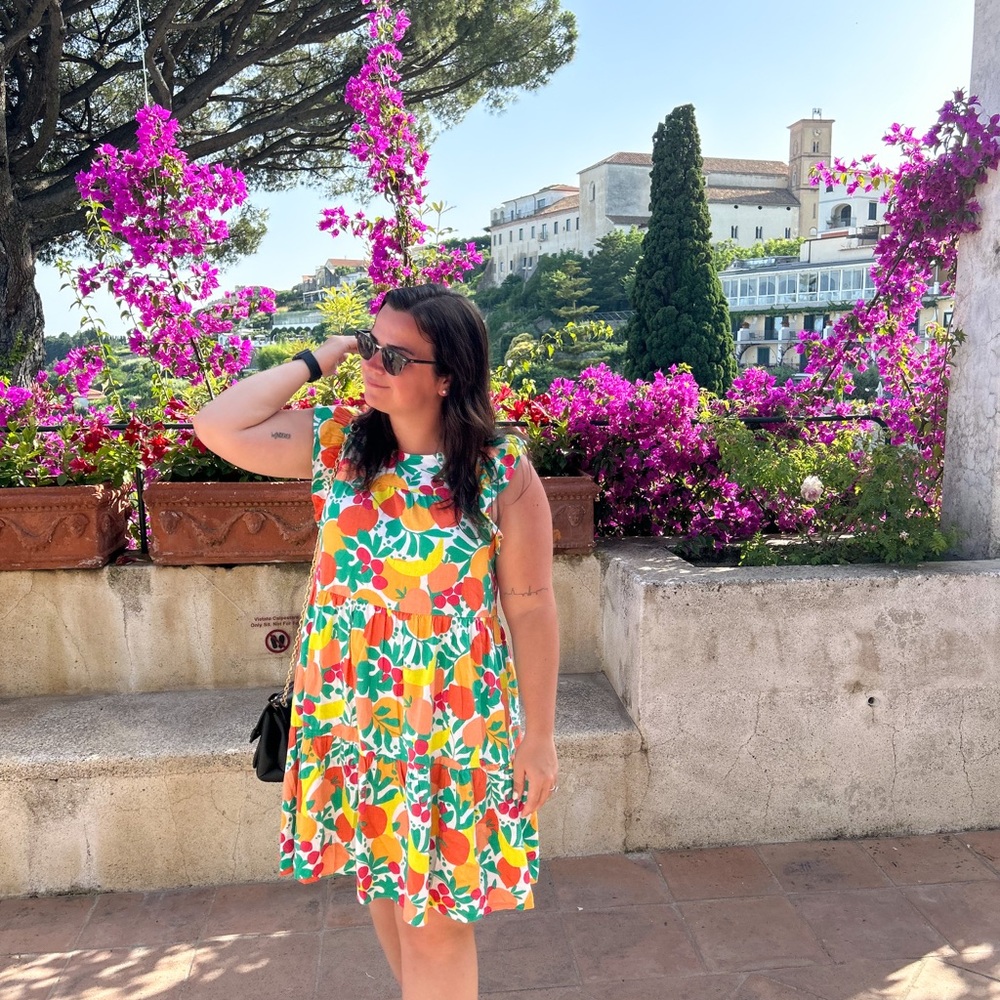 J. Crew Vibrant Multicolor Fruit Dress